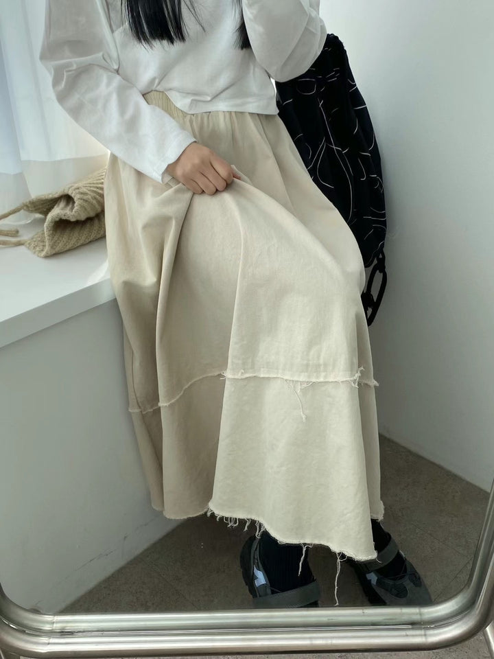 pull fabric long skirt