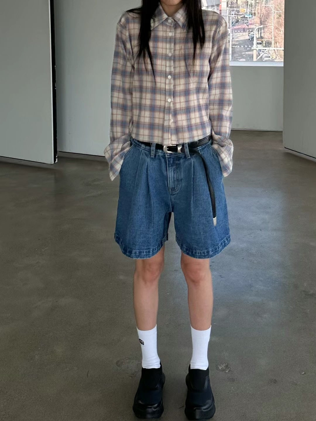 checkered short shirt