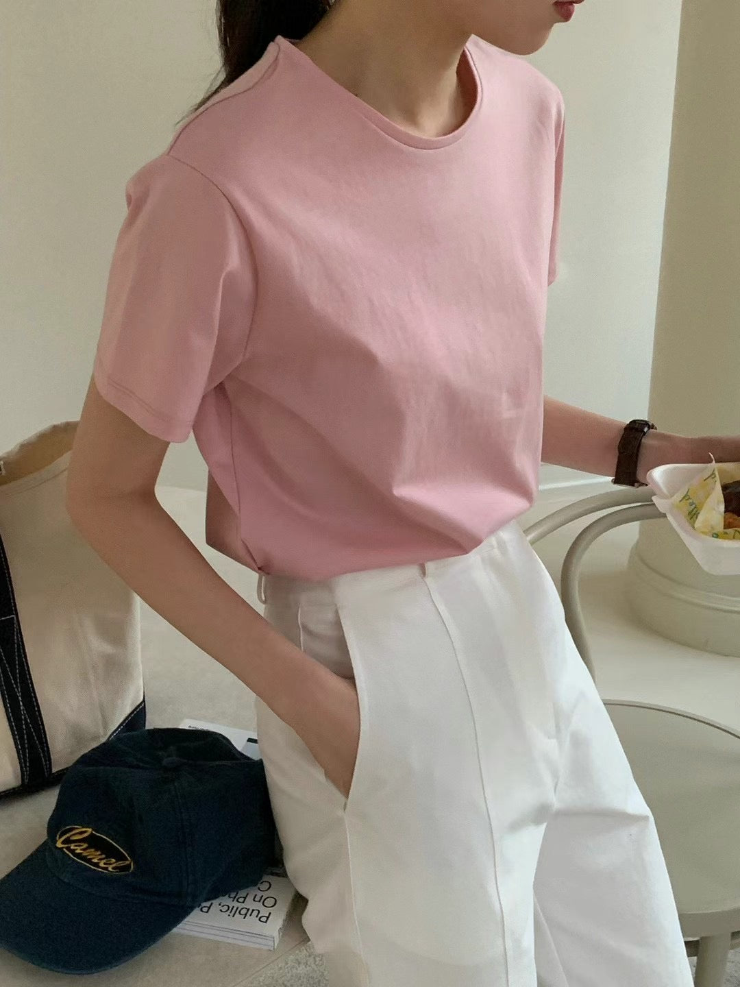 淨色滑料Tee
