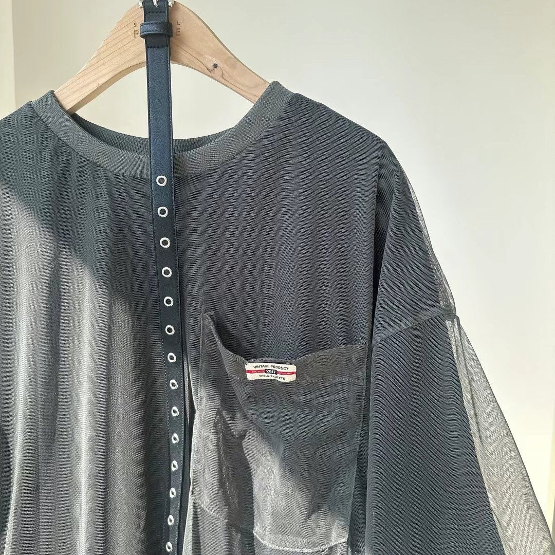 連belt雙層長紗TEE