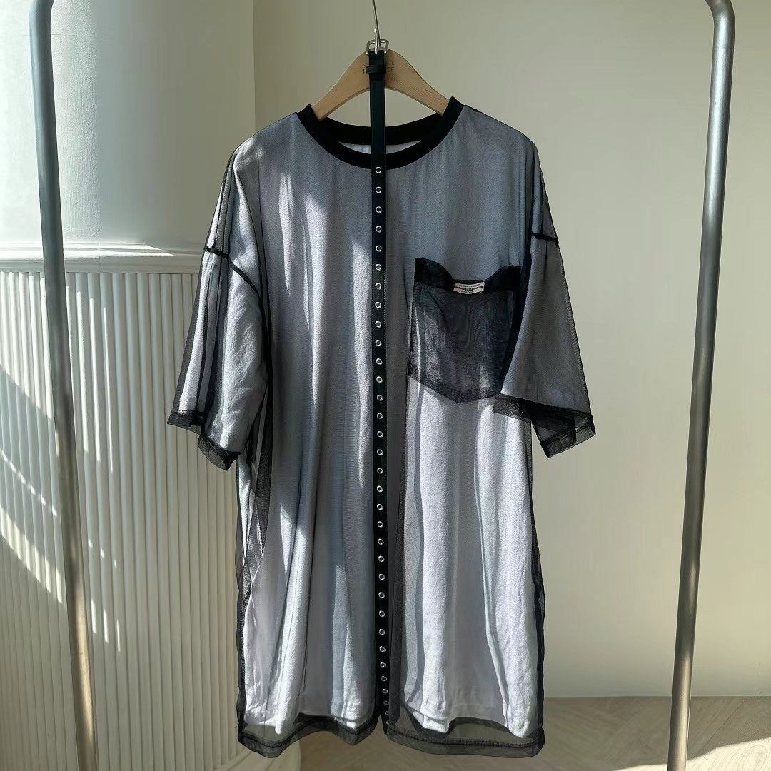 連belt雙層長紗TEE