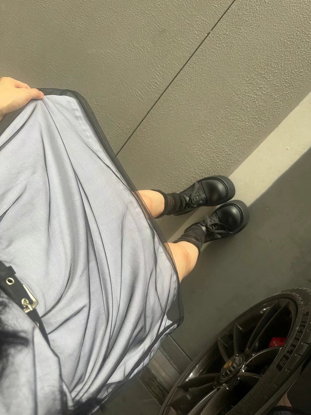 連belt雙層長紗TEE