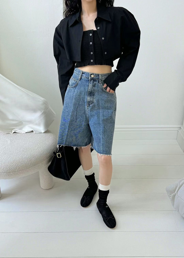 Four bone denim shorts