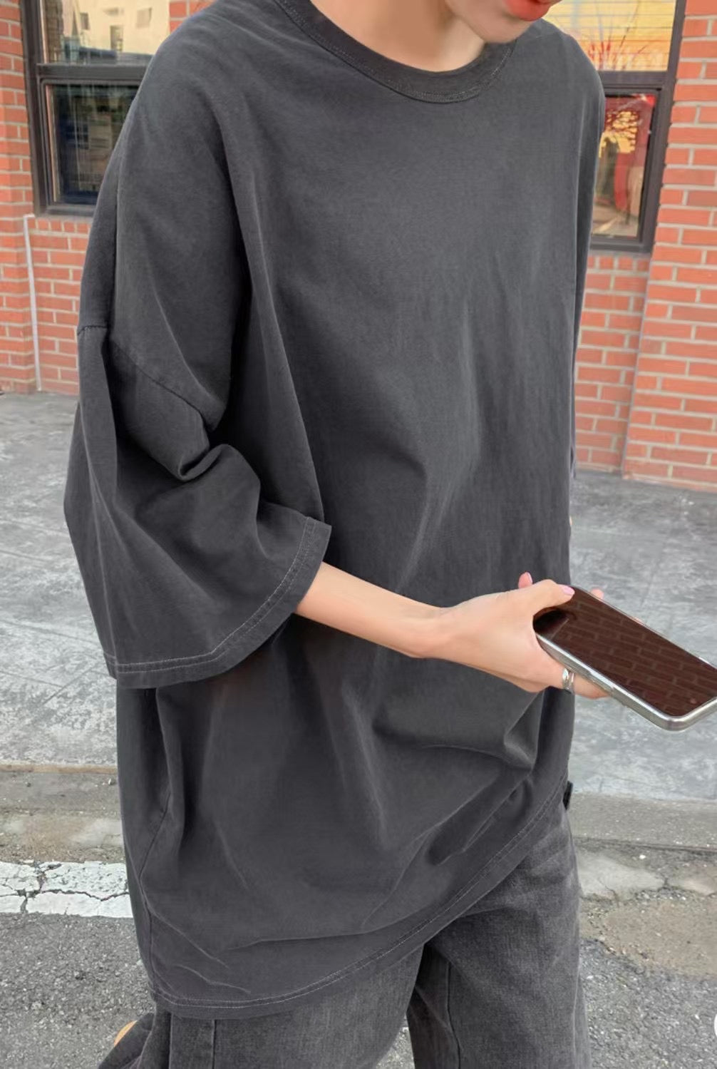 細logo洗水長Tee