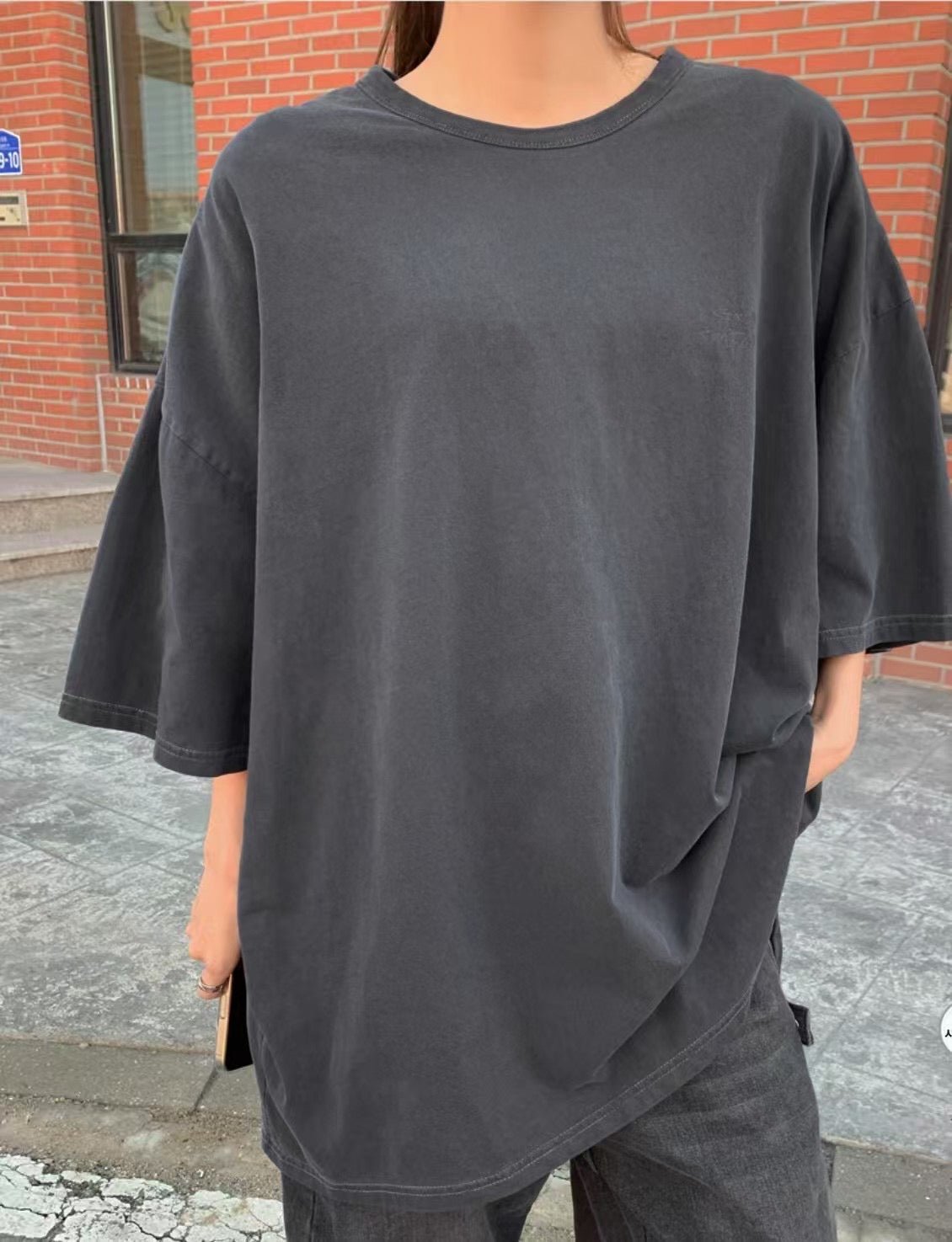 細logo洗水長Tee