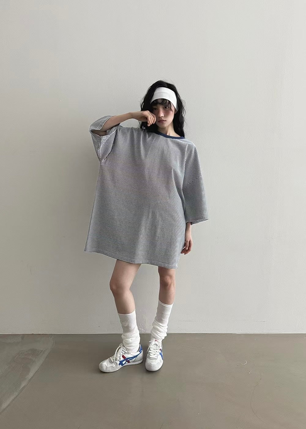 幼間領撞色長Tee