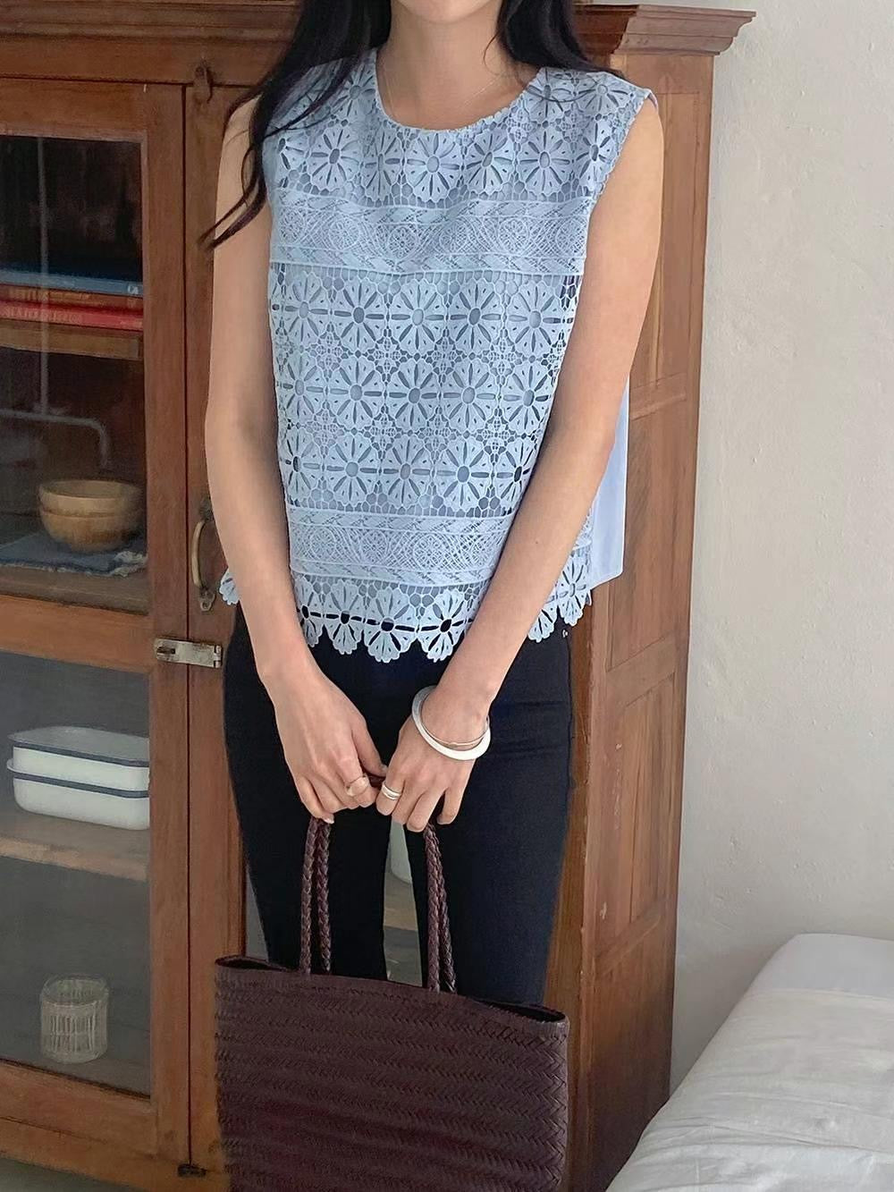圓形圖案Lace背心