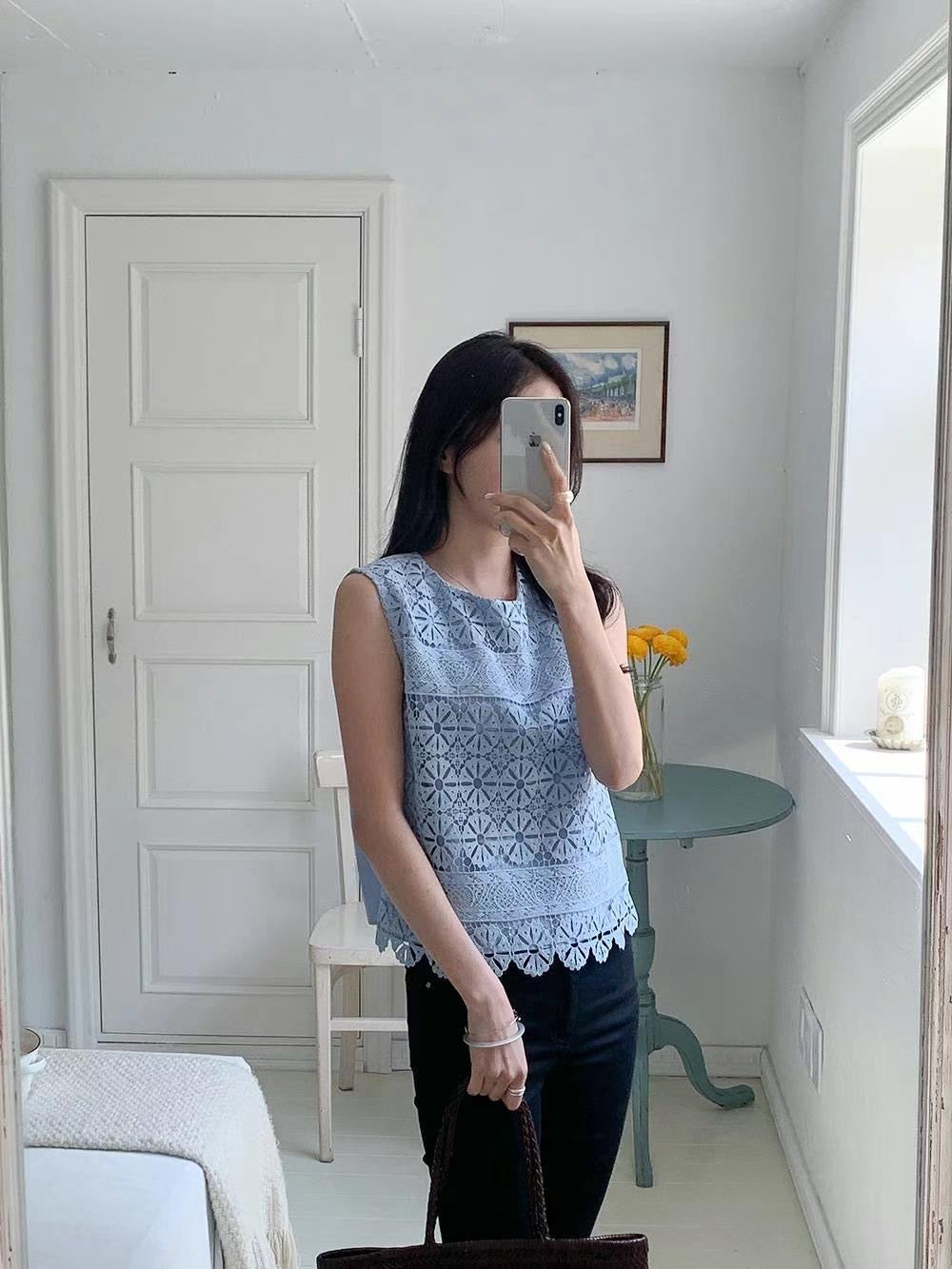 圓形圖案Lace背心