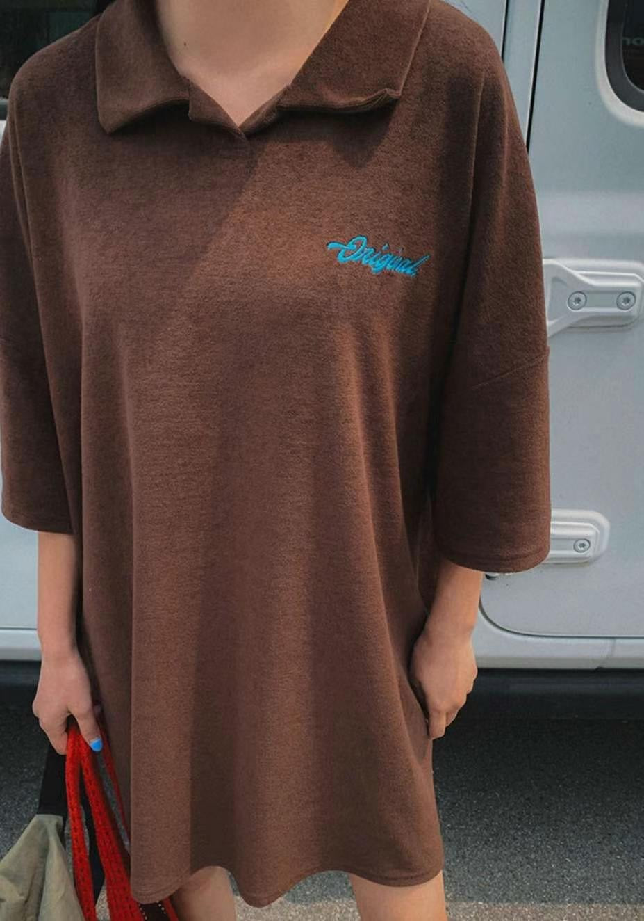 毛巾料Polo領長Tee