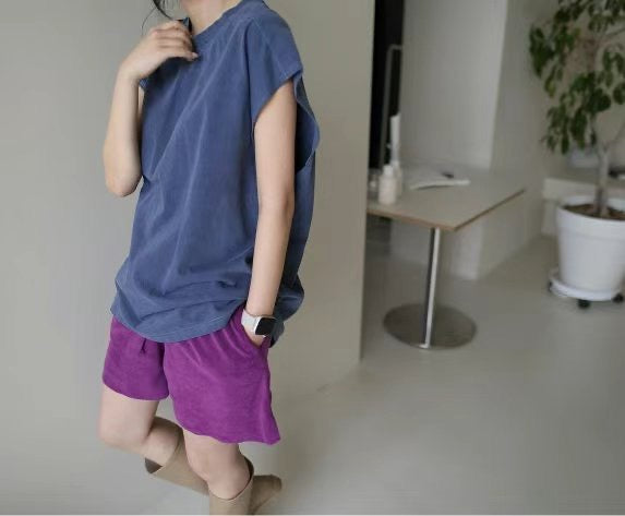 淨色雞冀袖長背心