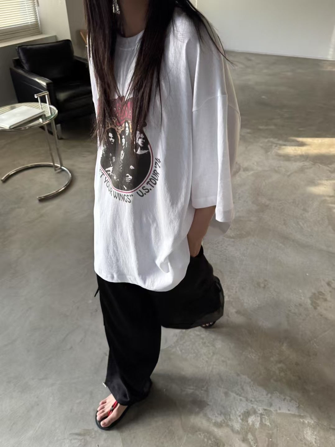 “US TOUR” 薄料長TEE