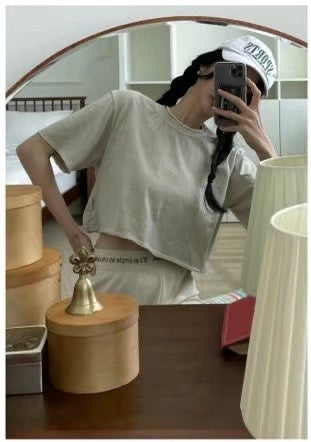 淨色洗水短Tee(set裝可另購洗水短褲)