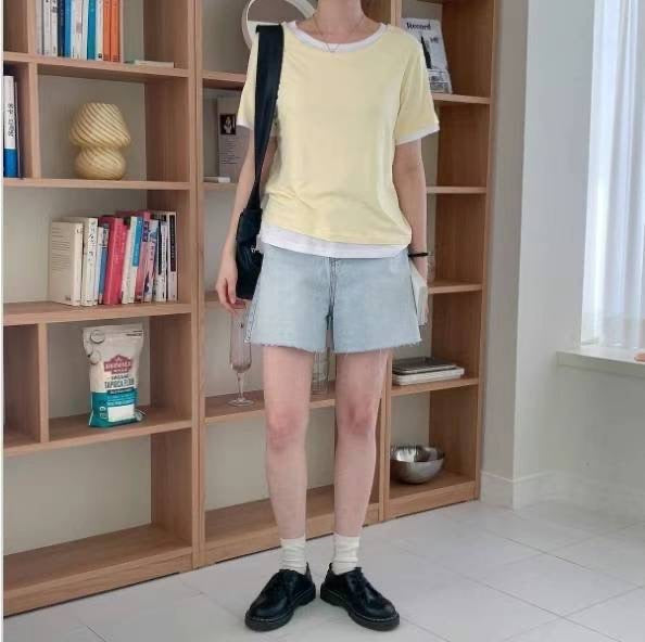 Fake two piece tee