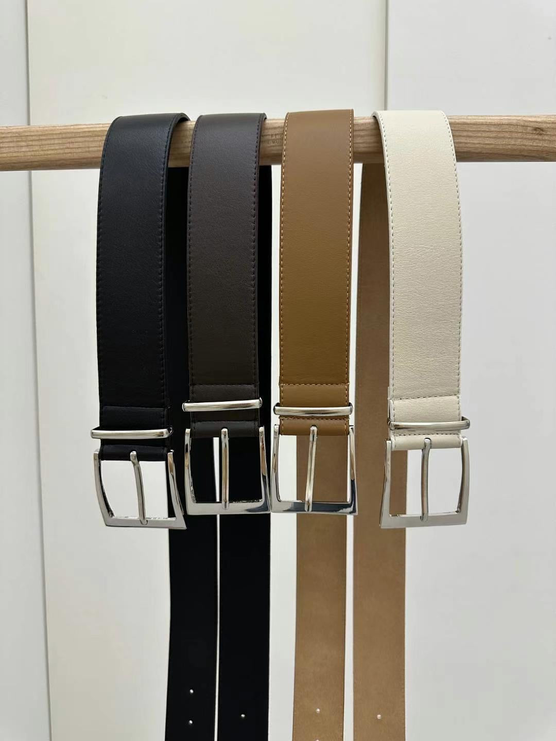 銀扣牛皮4.5cm粗Belt