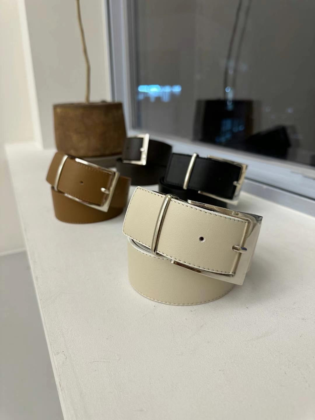銀扣牛皮4.5cm粗Belt