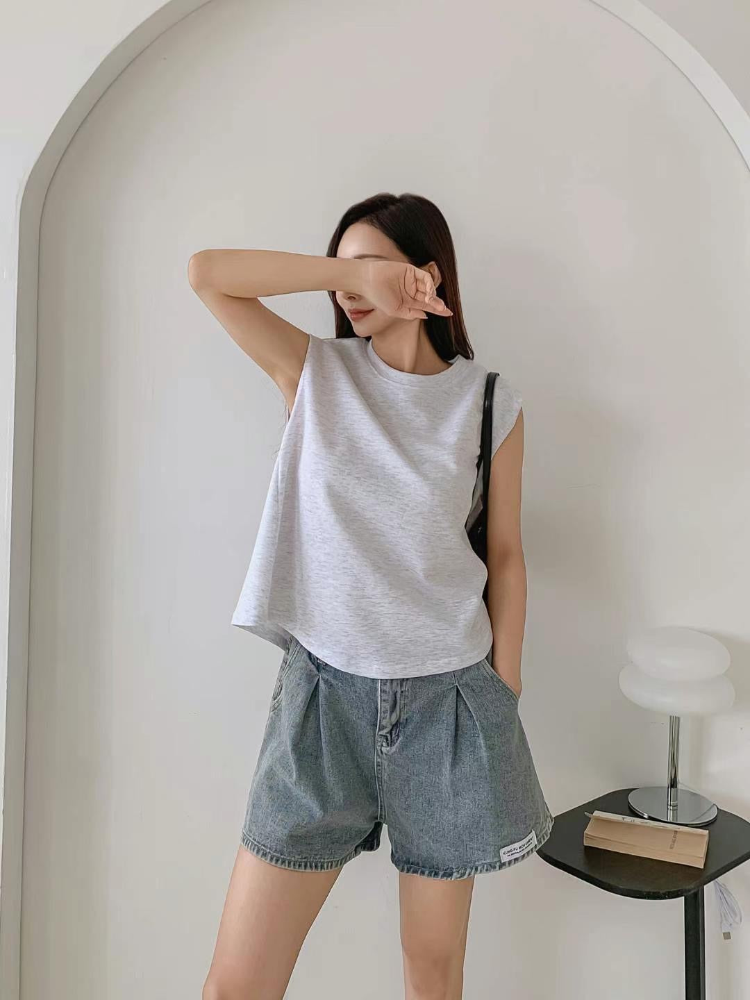 全棉圓腳背心