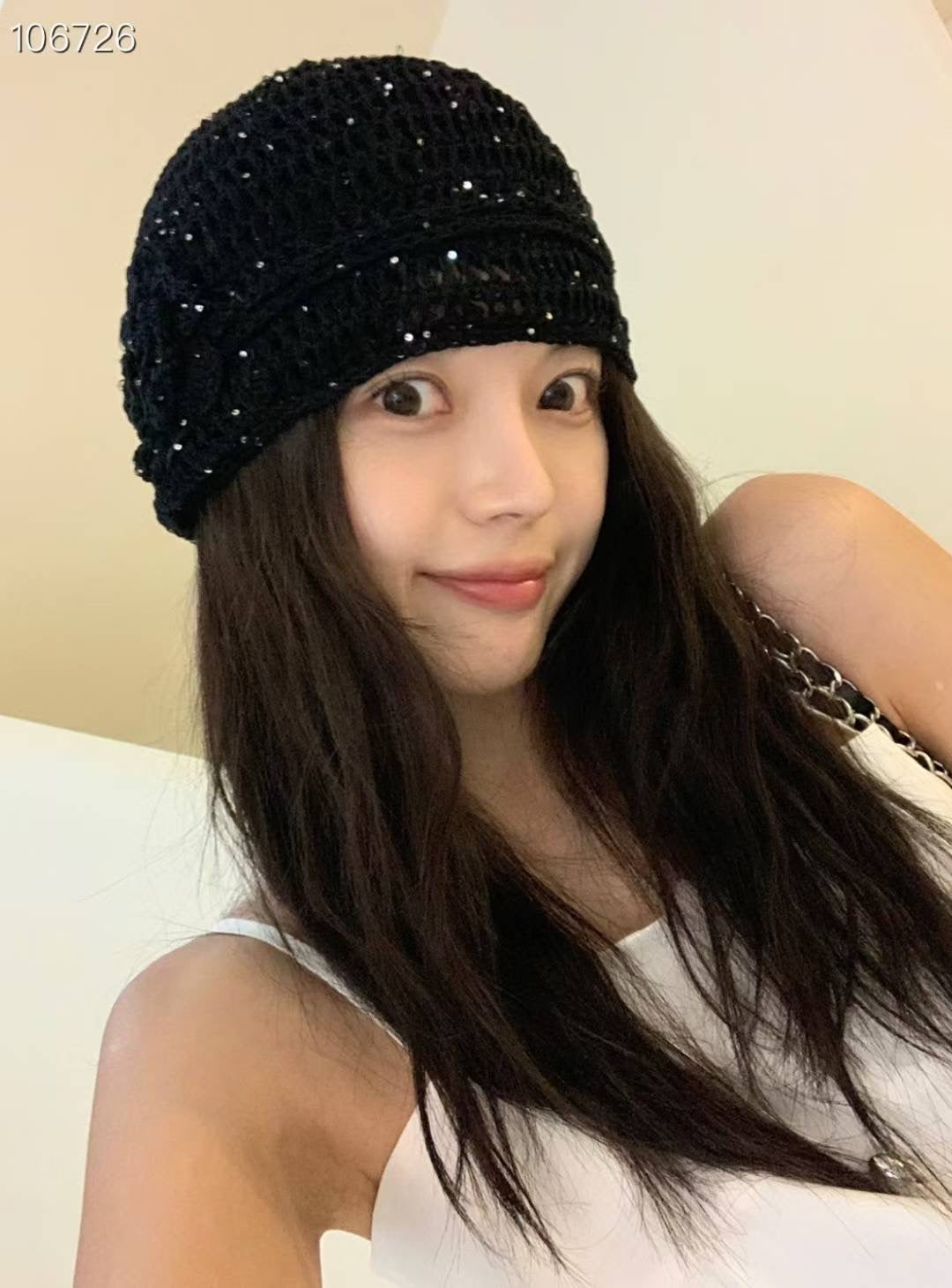 玫瑰花針織帽