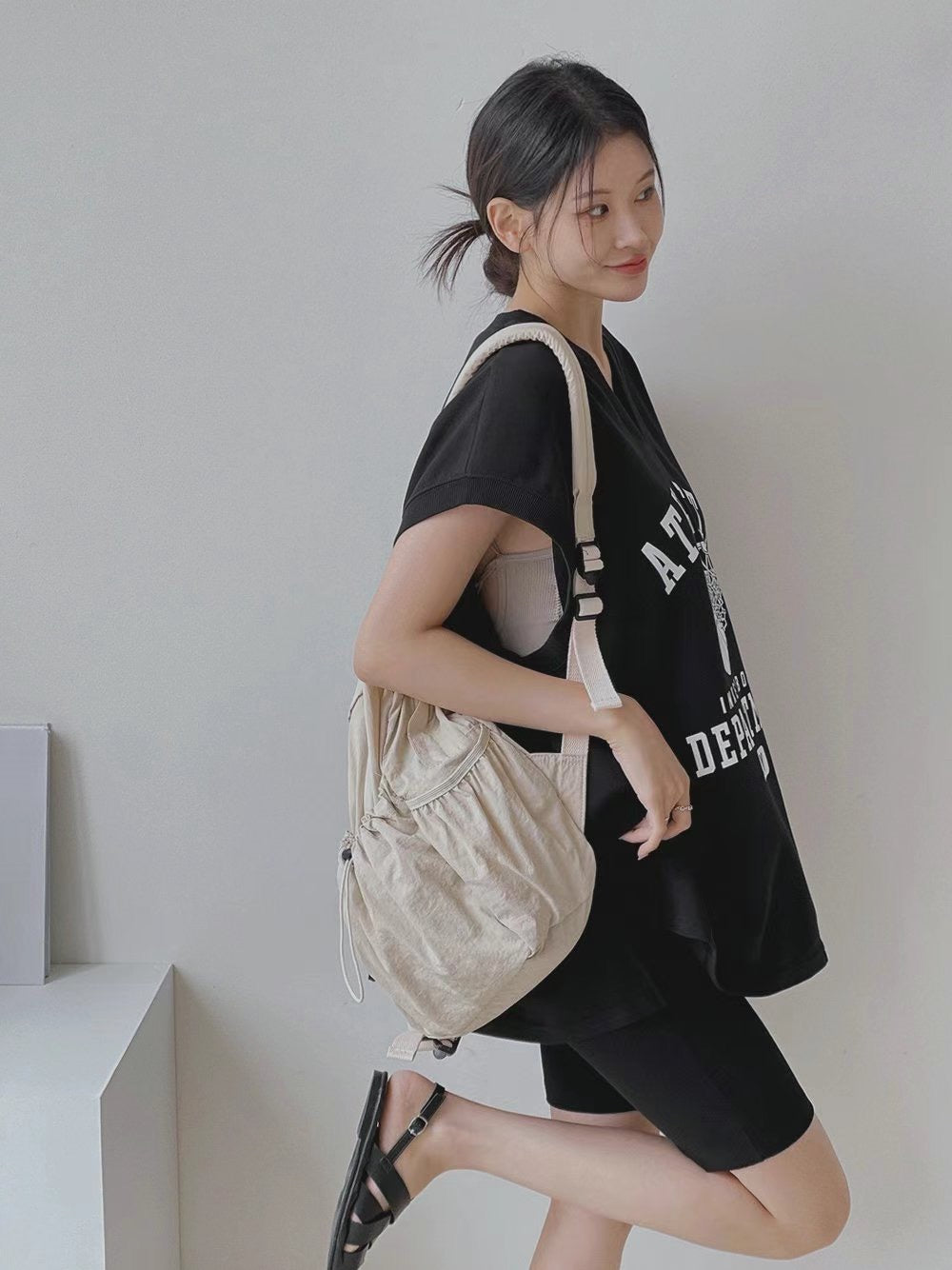 “ATHLETIC” V領背心單車褲set