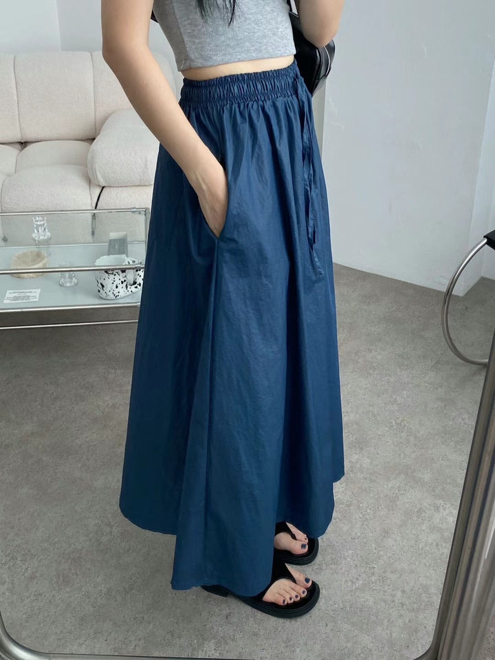 pull fabric long skirt