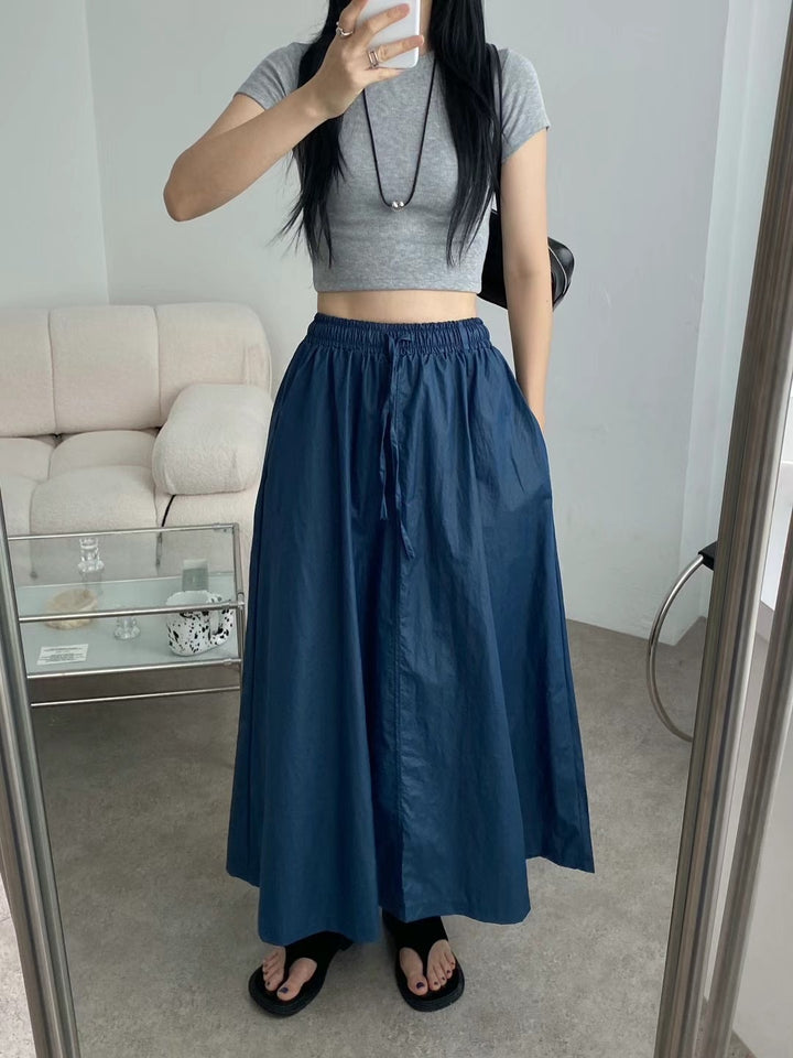 pull fabric long skirt