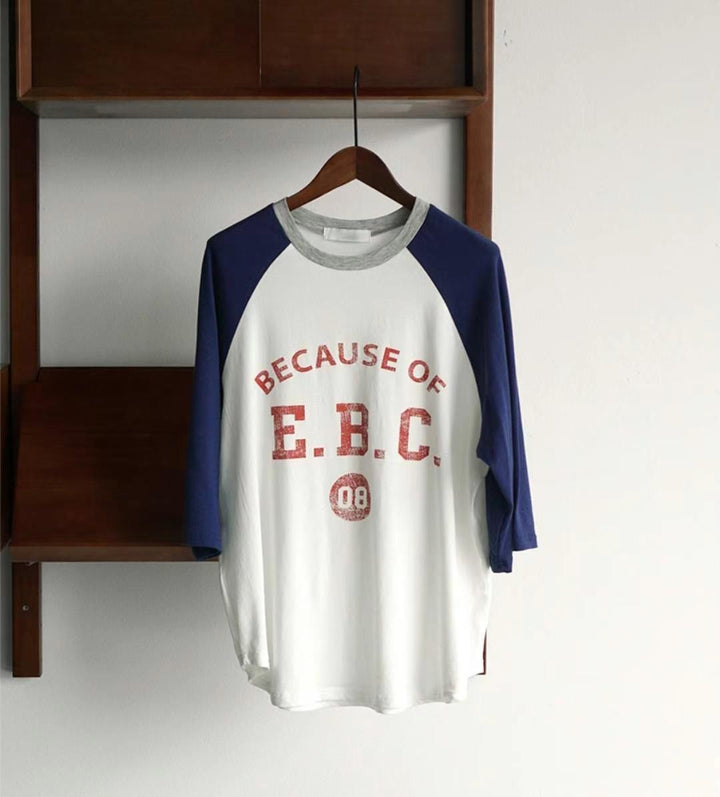 E.B.C英文字牛角膊Tee