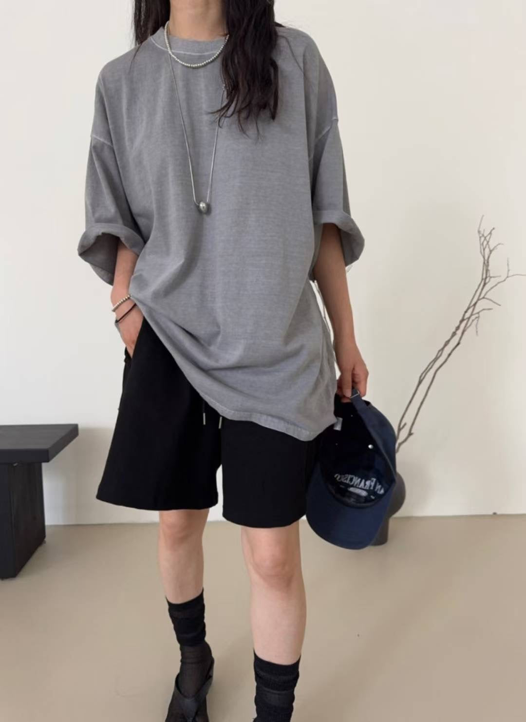 中袖長Tee