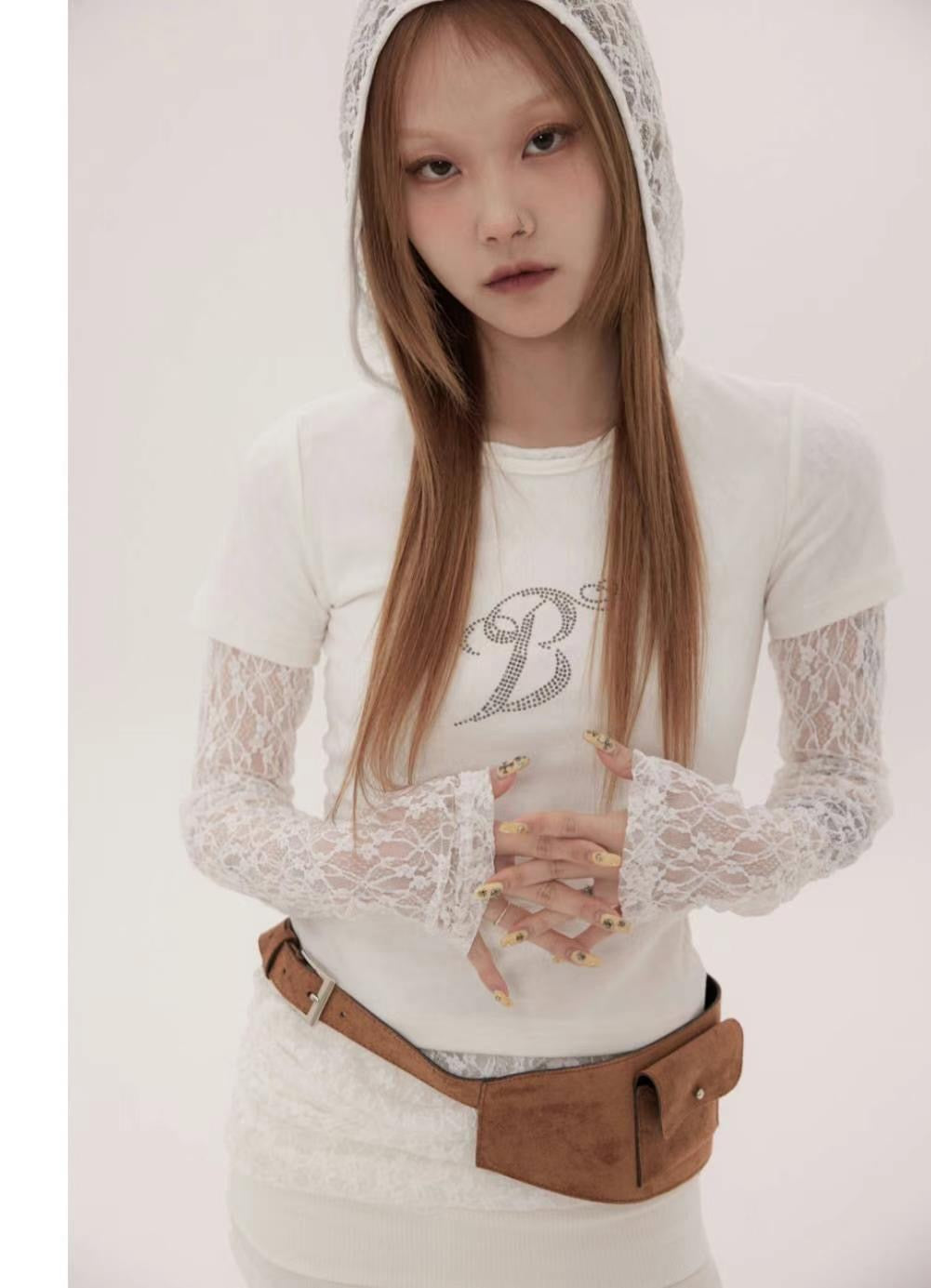 Lace hooded Tee