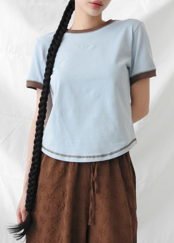 Round leg color block Tee