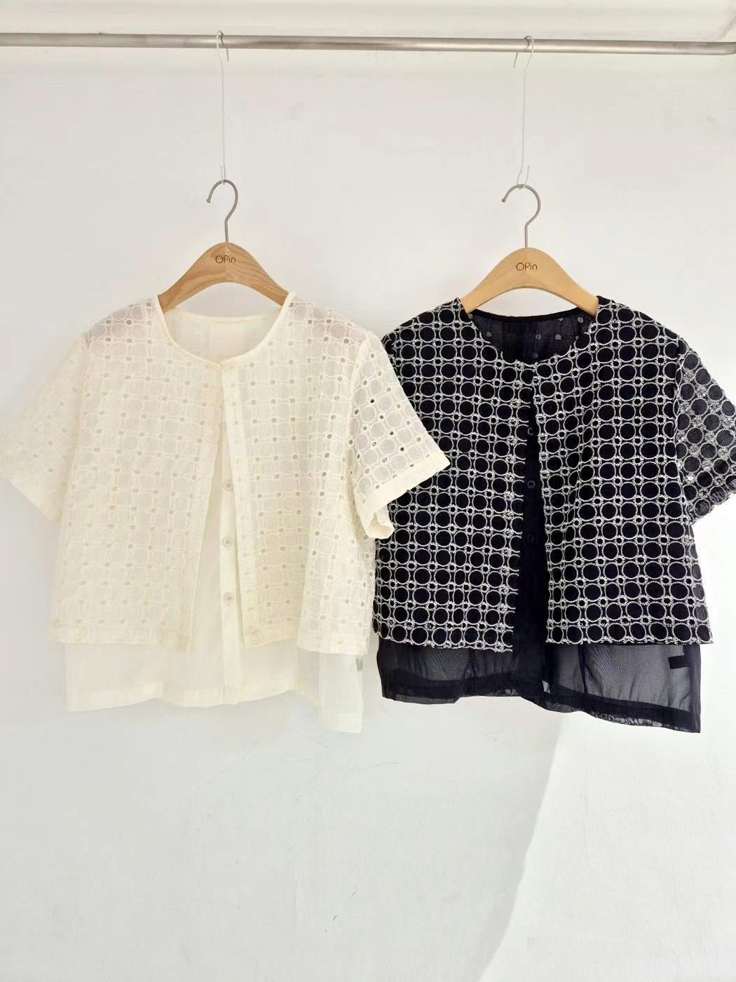 Cotton Lace 拼紗短袖外套