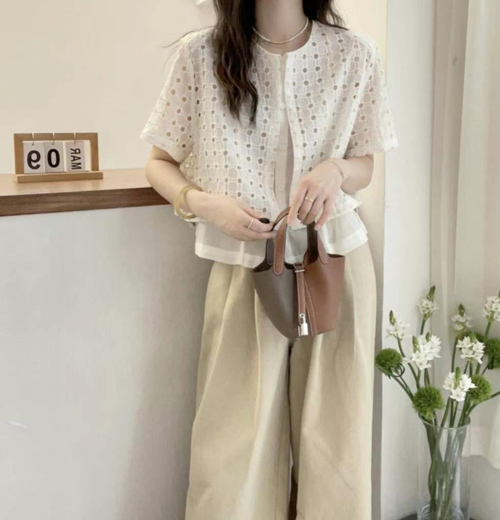Cotton Lace 拼紗短袖外套