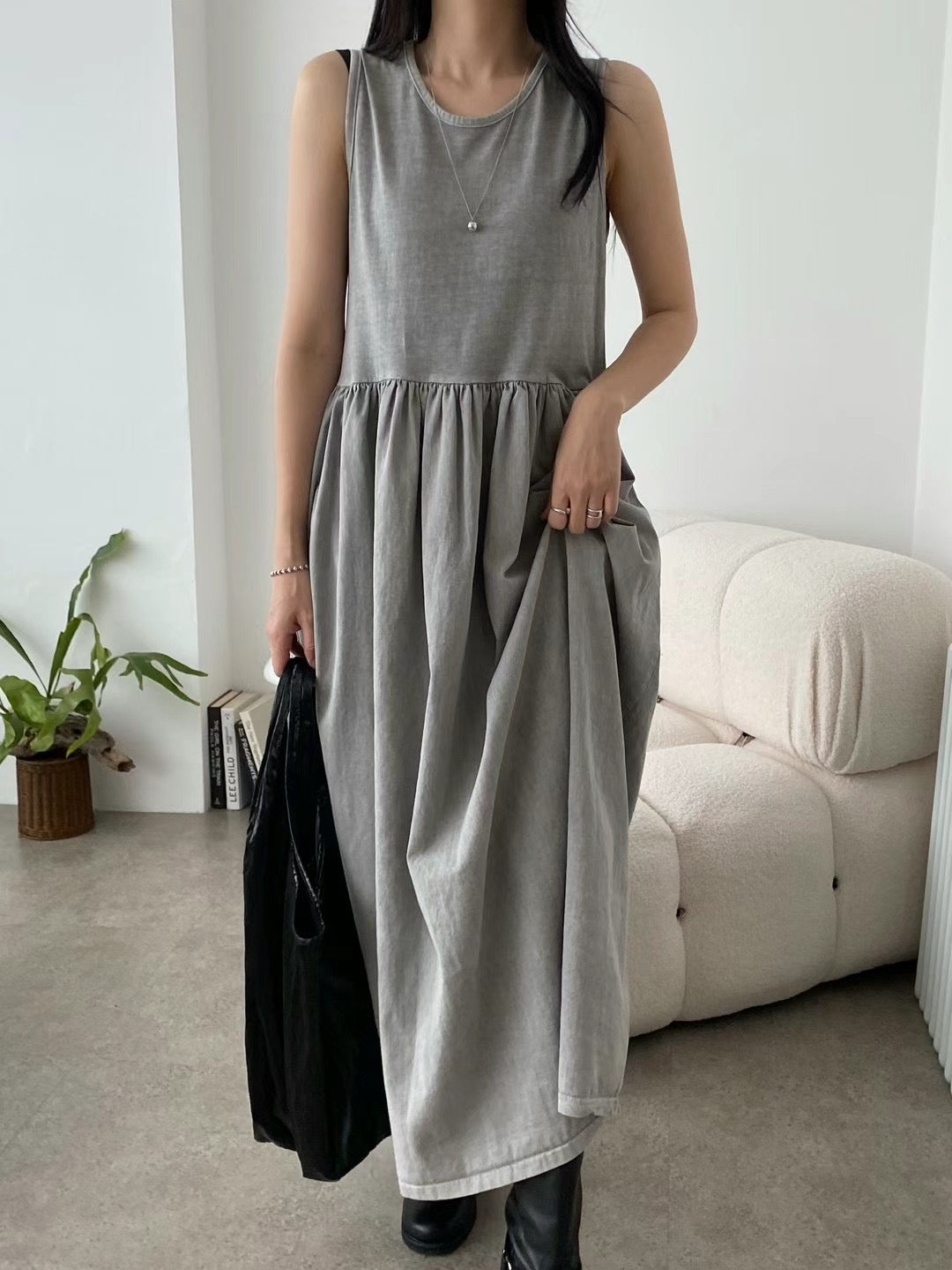 Vest style umbrella leg dress