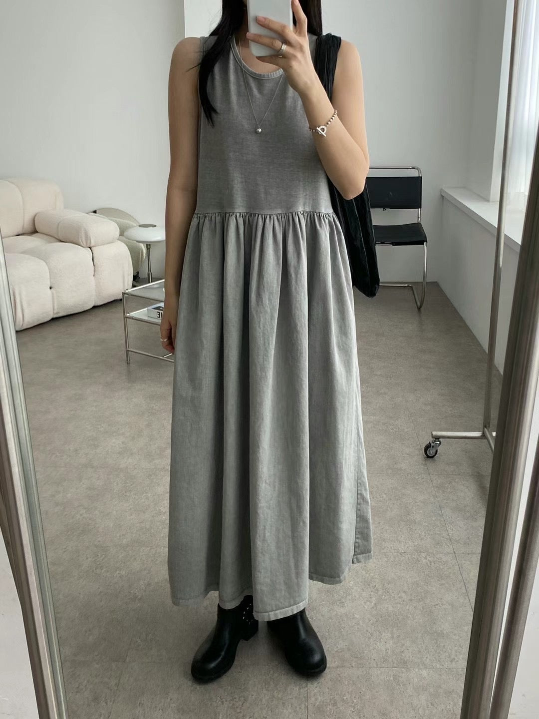 Vest style umbrella leg dress