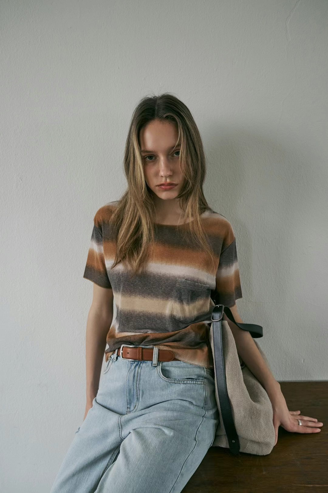 Mixed dyed horizontal Tee