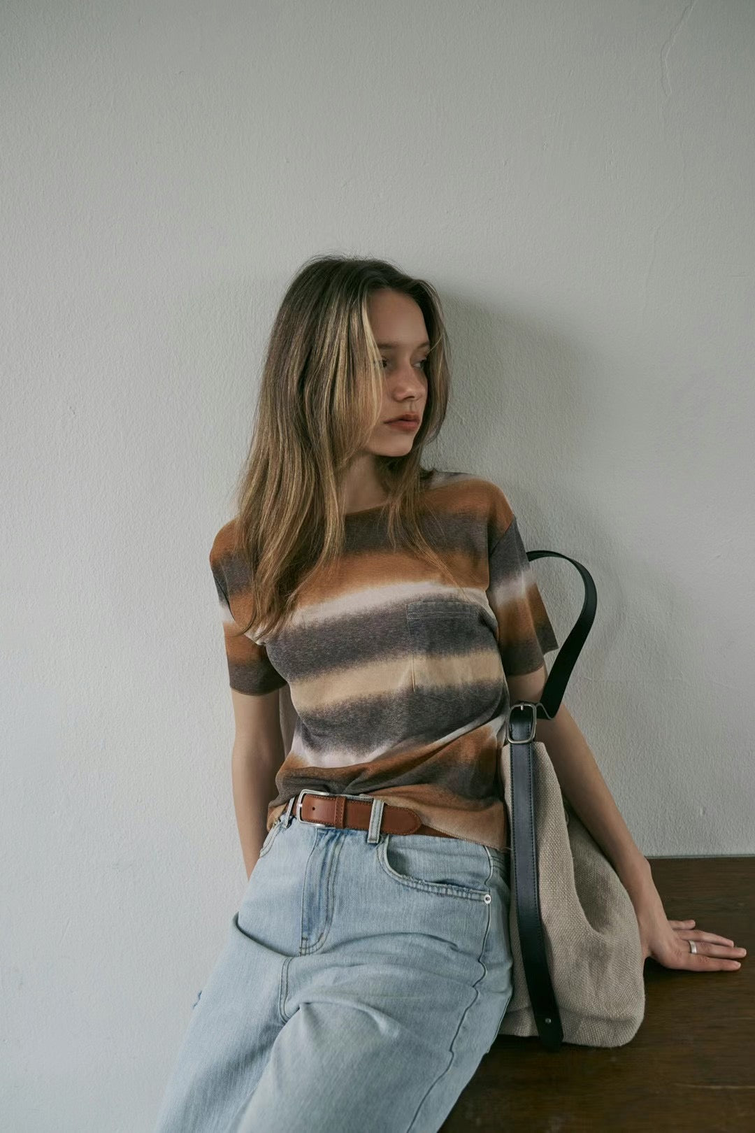 Mixed dyed horizontal Tee