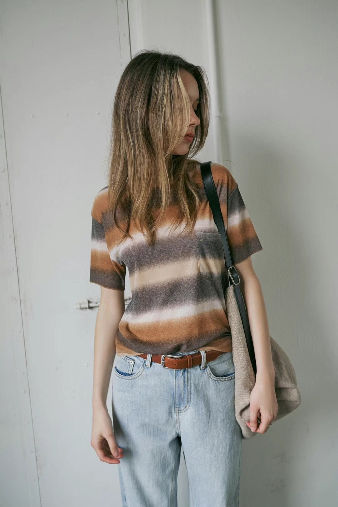 Mixed dyed horizontal Tee