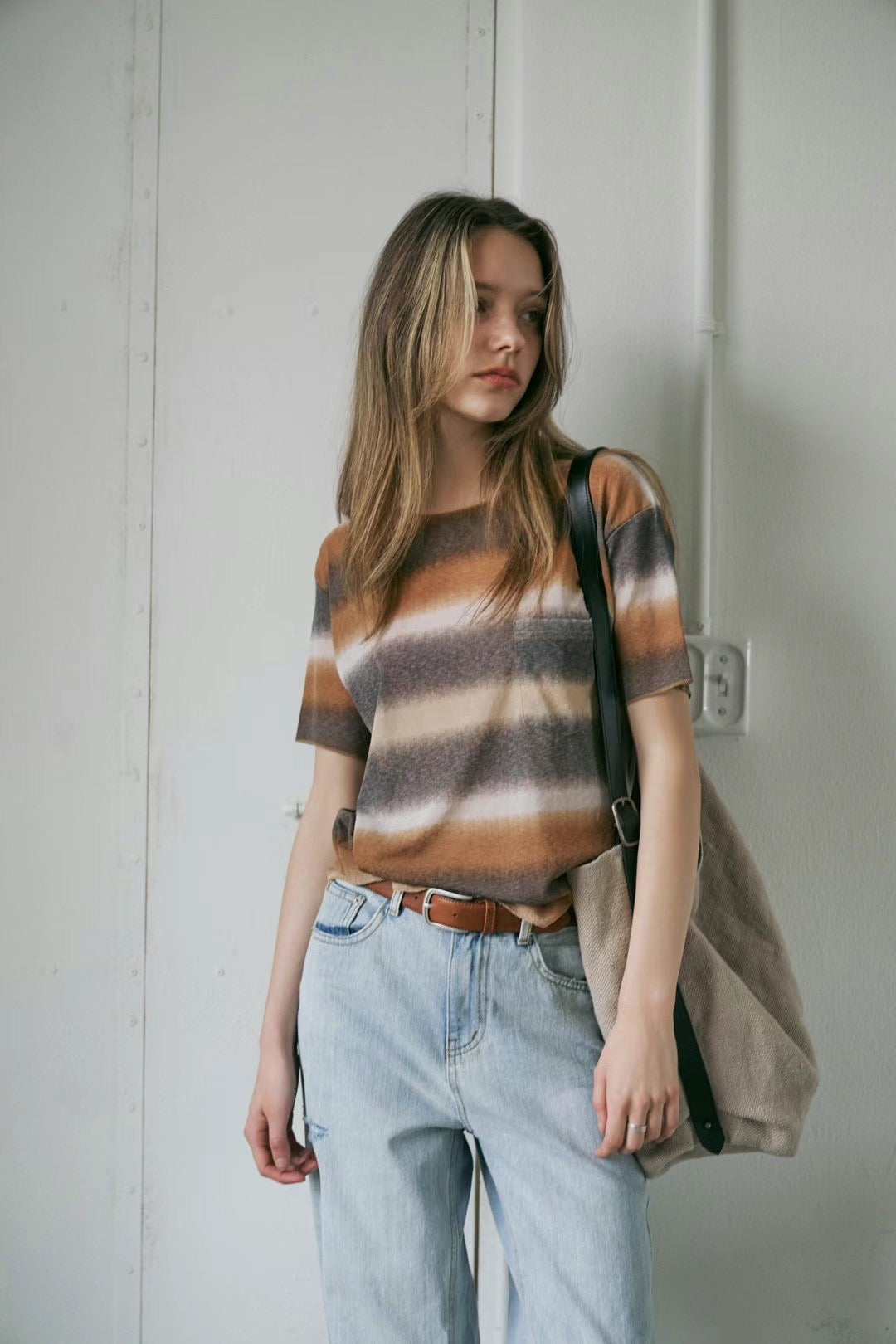 Mixed dyed horizontal Tee