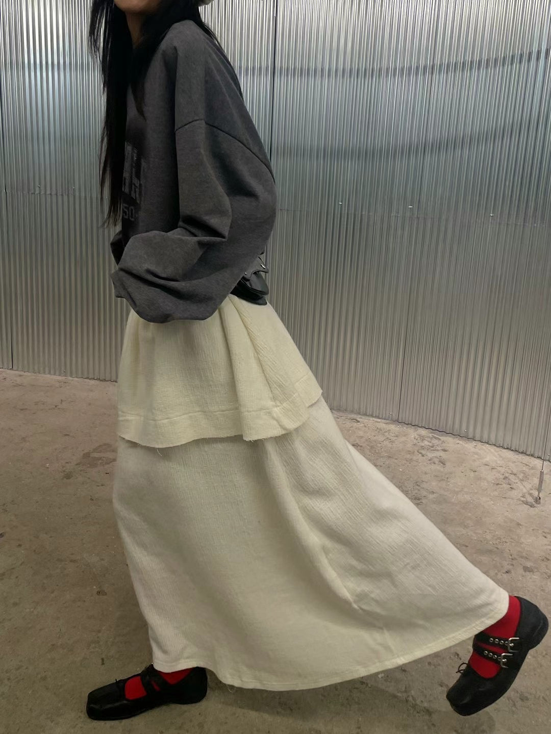 two layer long skirt