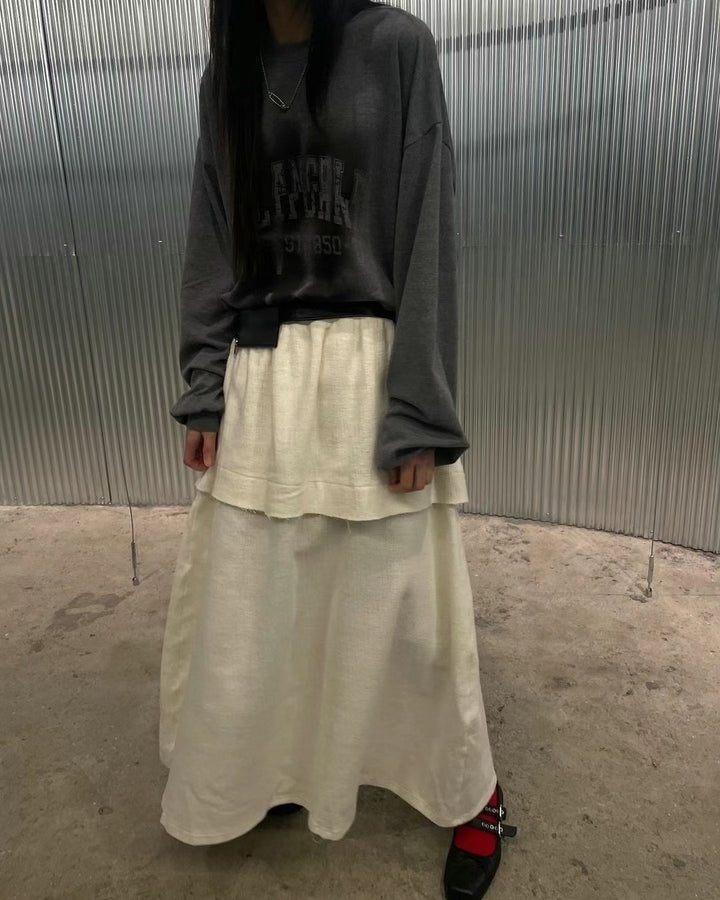 two layer long skirt