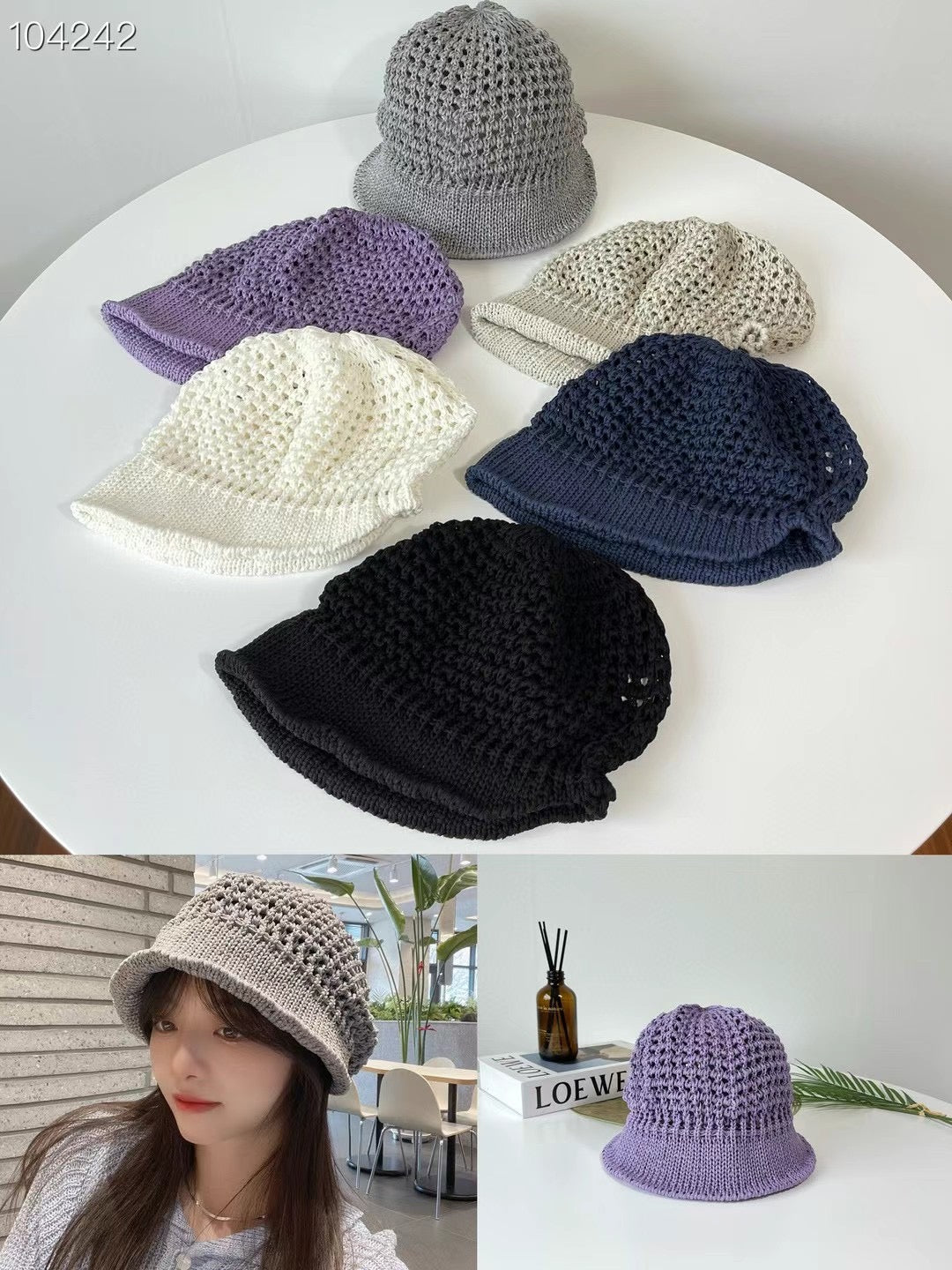 Knitted pointle hat