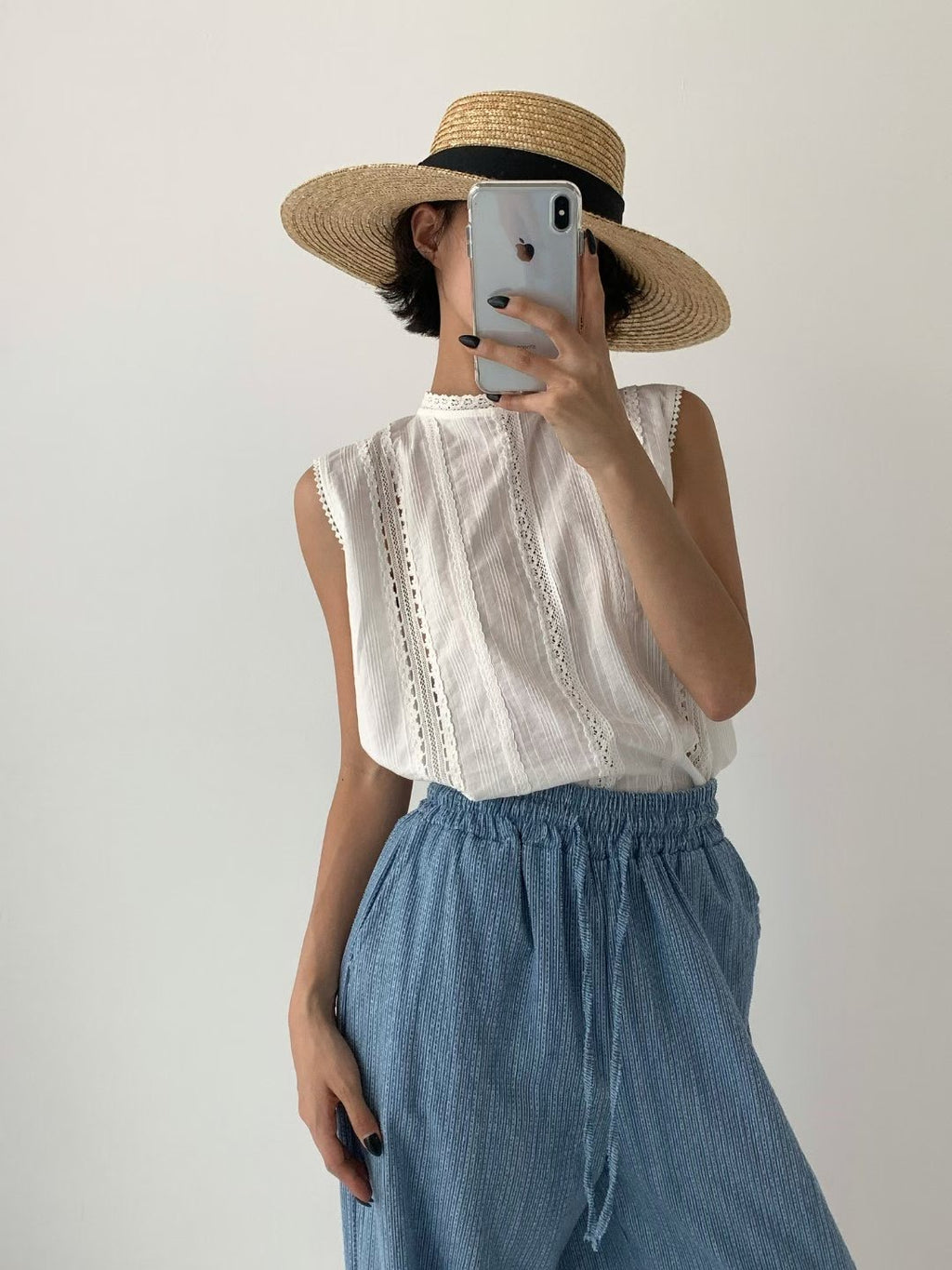cotton lace通花背心