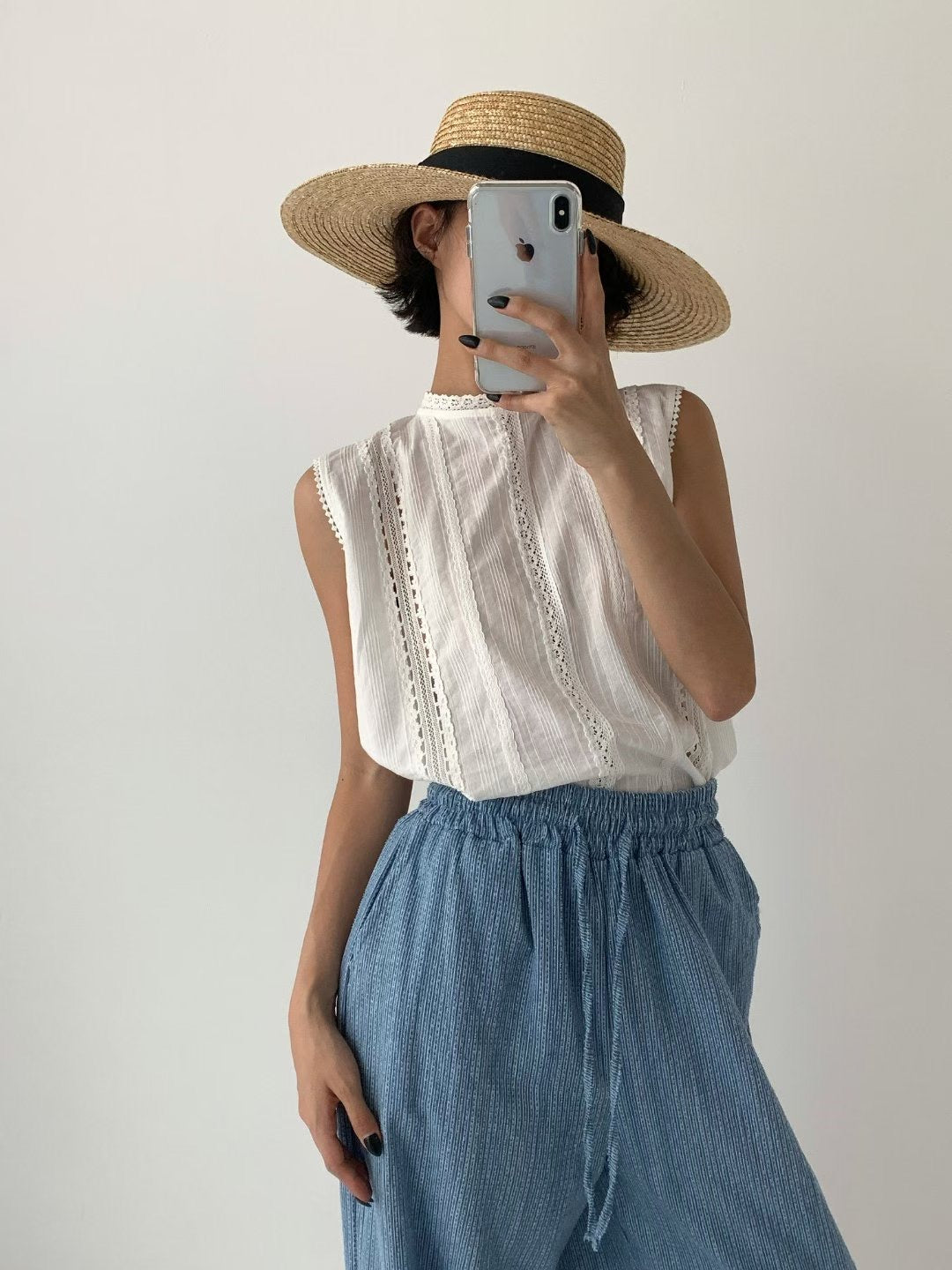 cotton lace通花背心