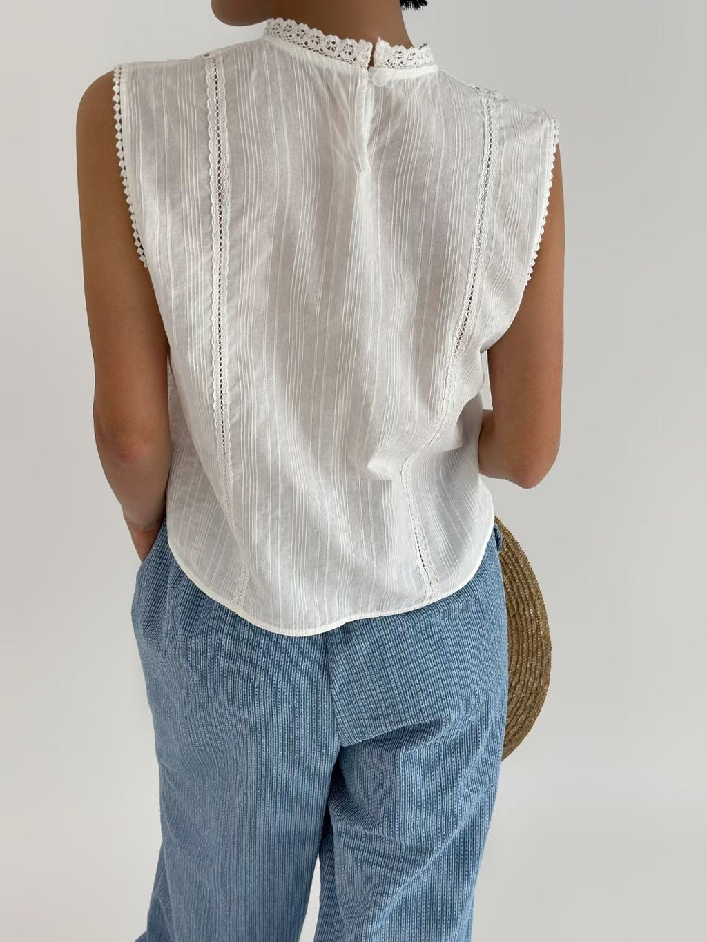 cotton lace通花背心