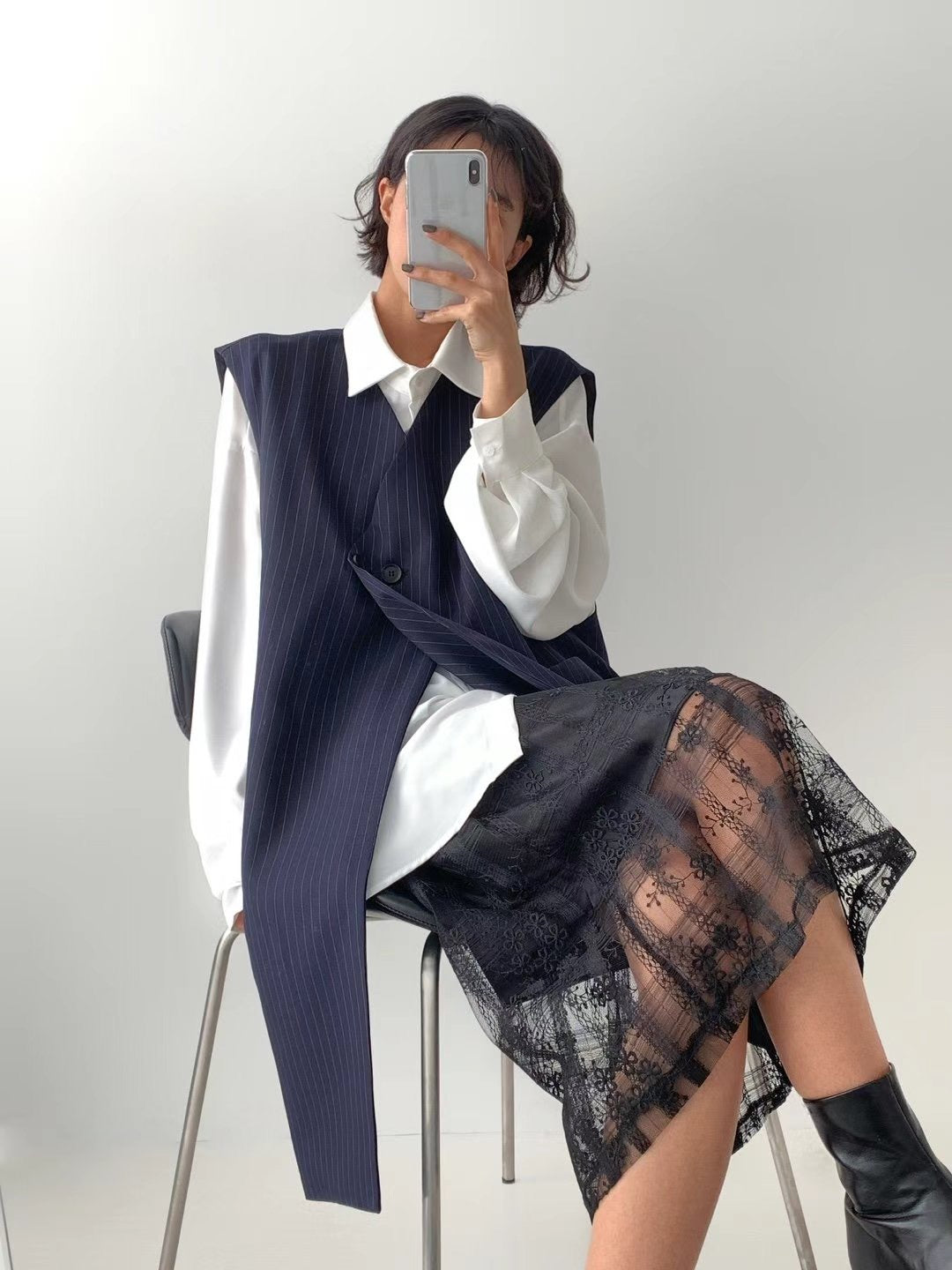 Lace半摺裙