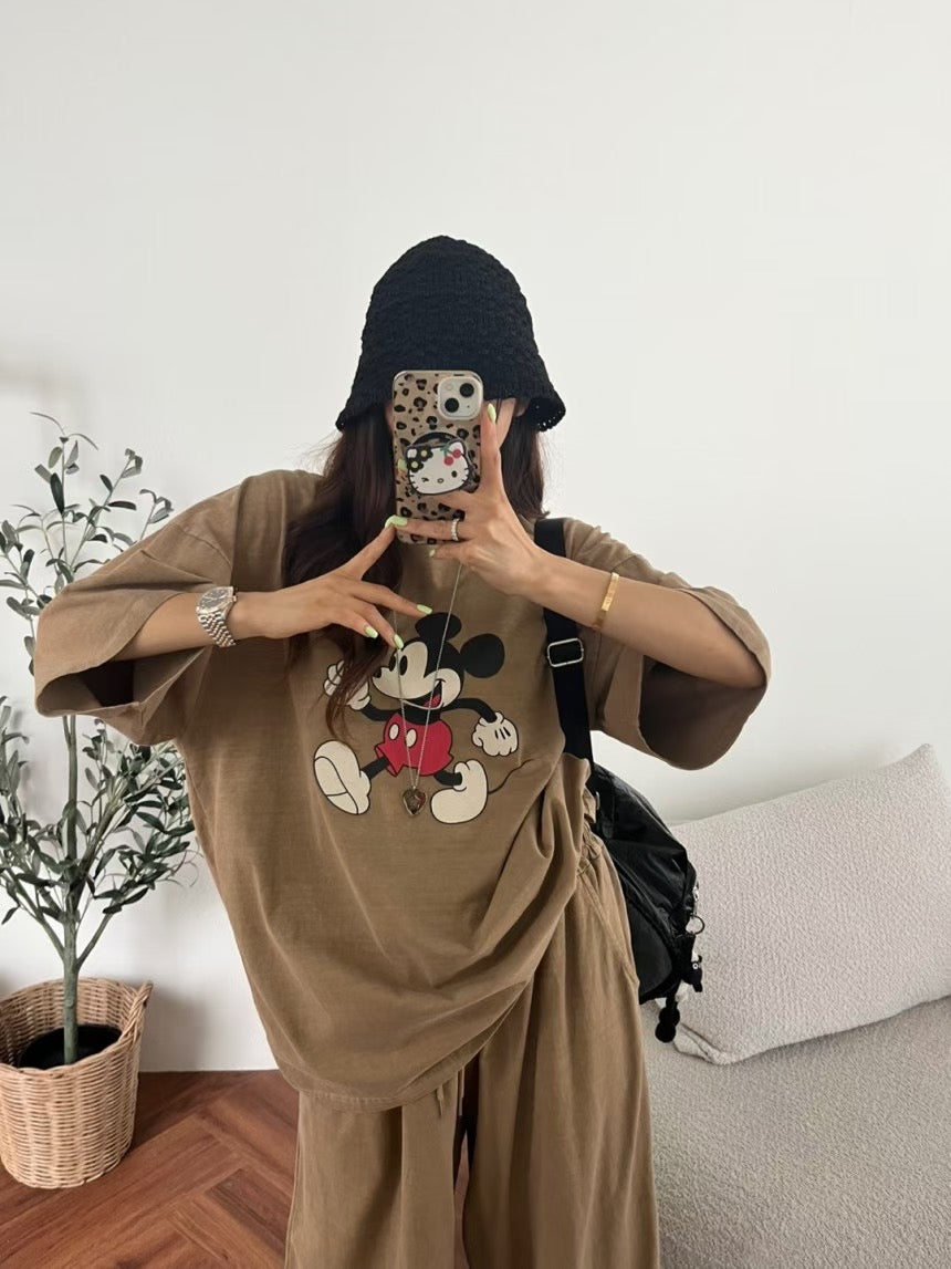 MICKEY 洗水Tee (set裝可另購洗水闊腳短褲)