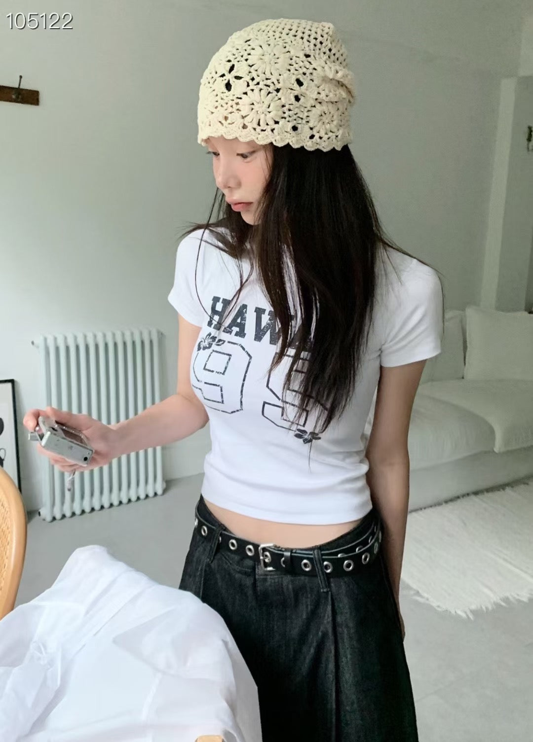 半通花針織帽