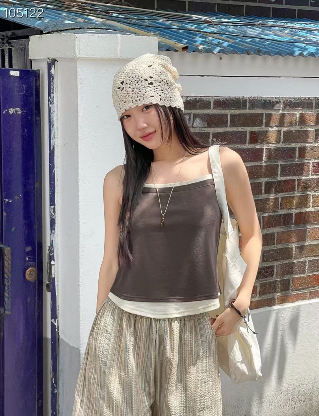 半通花針織帽