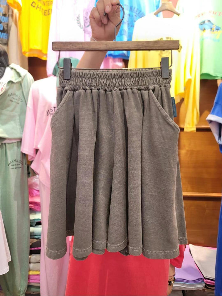 Washed short culottes (the "MARYLAND" washed short Tee can be purchased separately for the set)