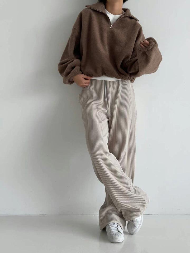 Corduroy wide-leg trousers