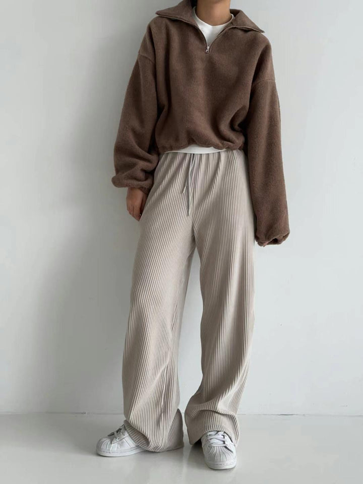 Corduroy wide-leg trousers