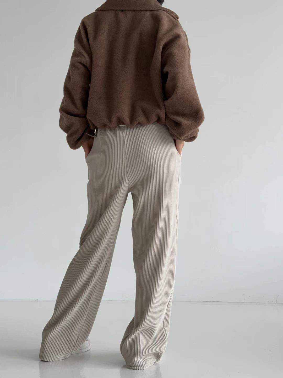 Corduroy wide-leg trousers